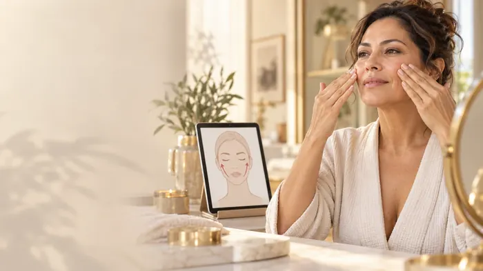 Mujer preocupada mirando el espejo